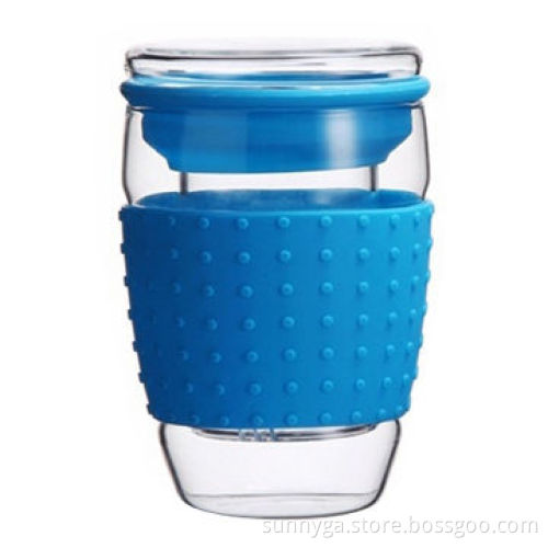 Double wall glass with infuser